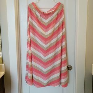 Peach, Cream and Tan Skirt